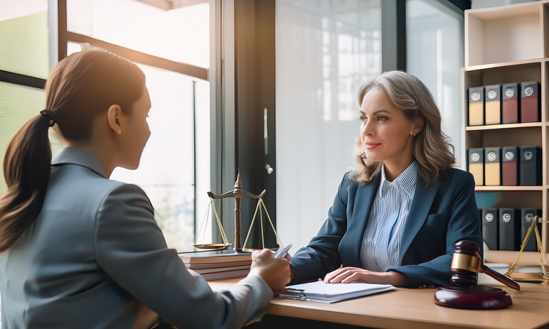 Spotkanie prawnika z klientem w sprawie cywilnej
