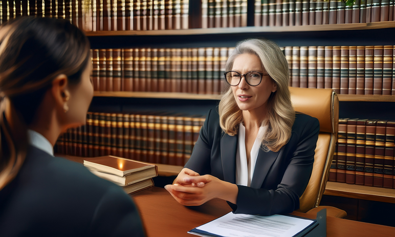 Prawnik analizujący umowę o prawa autorskie z twórcą